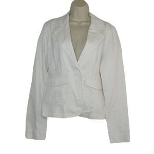 🤍 Women's Y2K Blazer Cotton Jacket Size L Junior